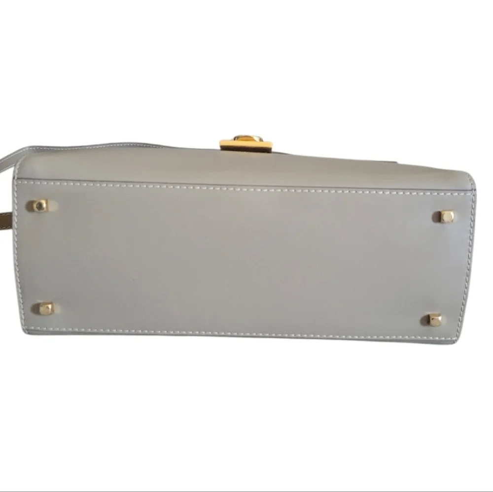 Salvatore Ferragamo Classic Top-Handle Women's Handbag Light Gray Gold Hardware - Picture 12 of 16